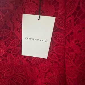 Karina Grimaldi Red Lace Mini Dress